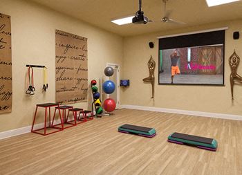 Yoga studio with on demand fitness classes